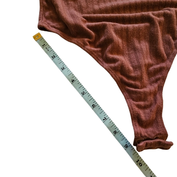 Bozzolo Women's Ribbed Sleevless Bodysuit,Burnt Orange, Small - Picture 10 of 12